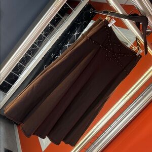 ✨ 🤎Vintage ICE Boho Espresso Studded Dream Skirt ✨ 🧸